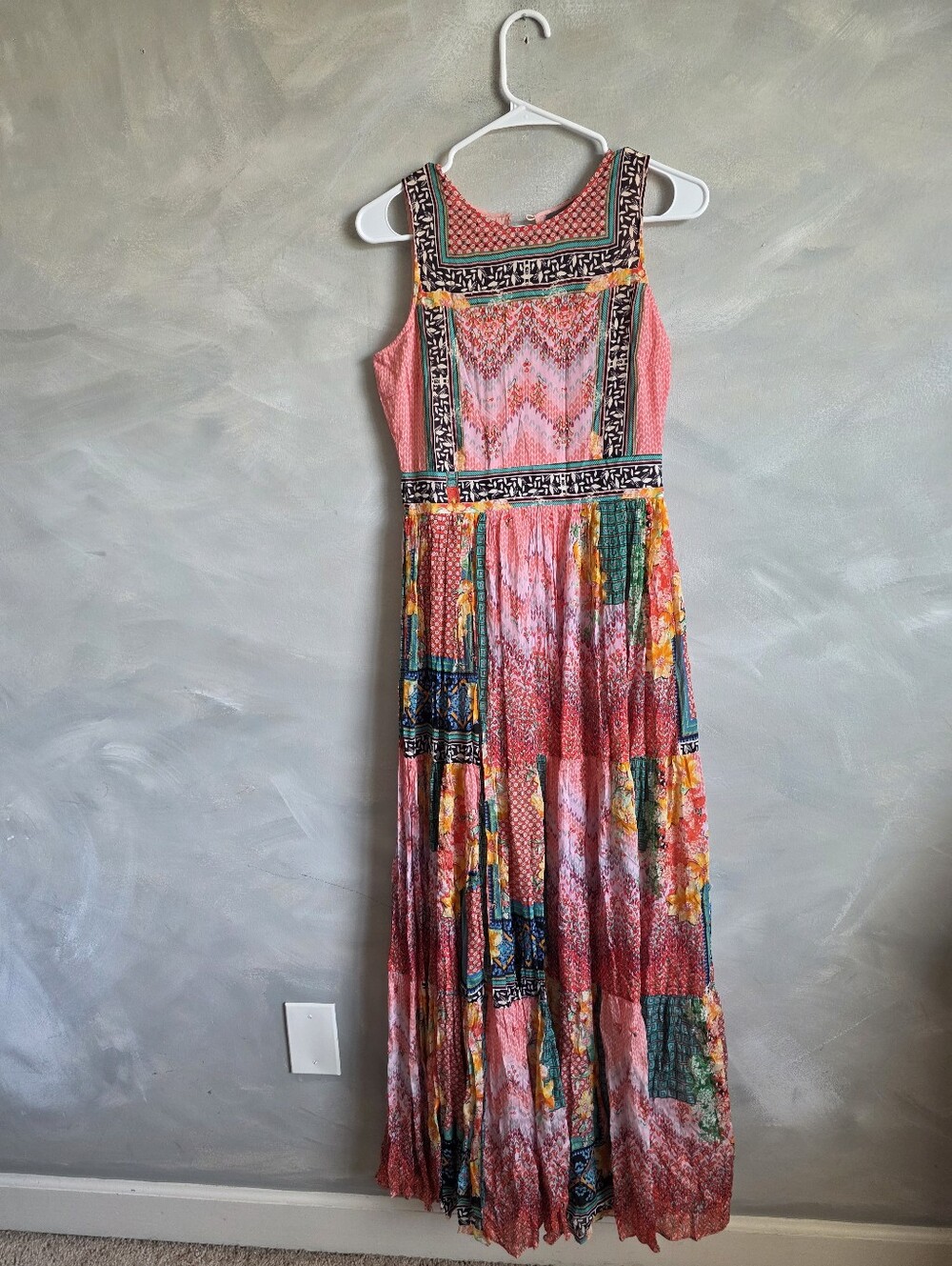 Anthropologie Bhanuni by Jyoti Alessandra Boho Maxi Dress Patchwork Print Sz 2 - Picture 15 of 15